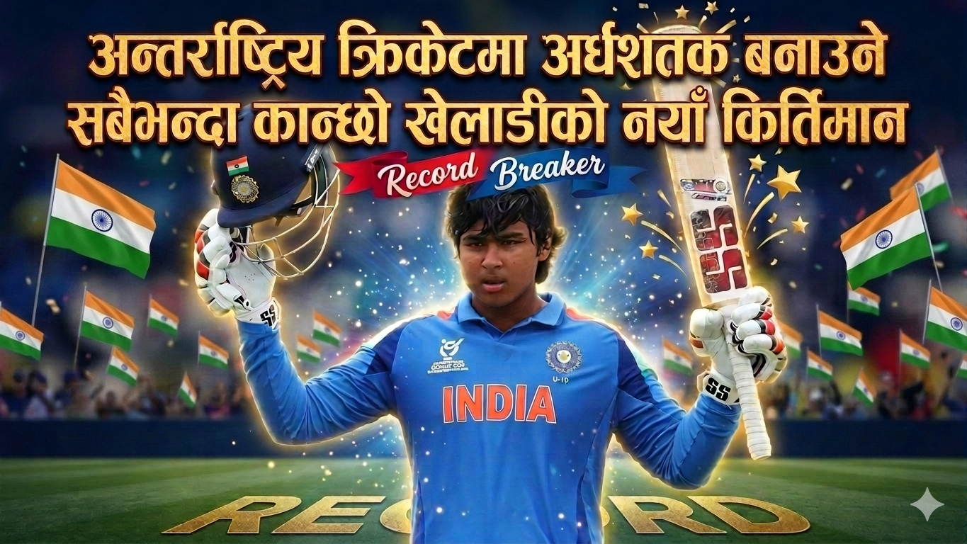 New record set for youngest player to score half-century in international cricket